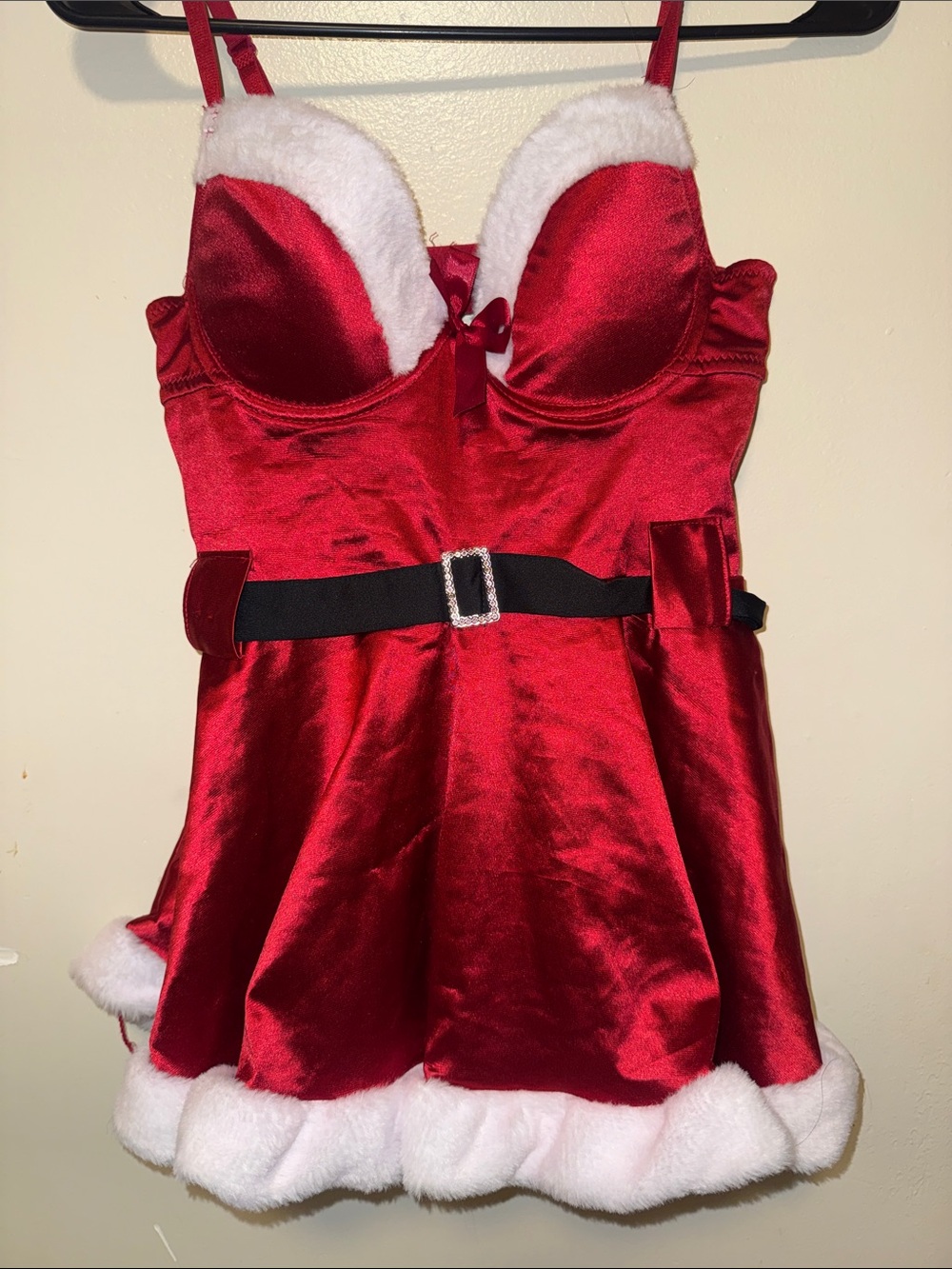Victoria's Secret Red and White Santa Velvet Chemise